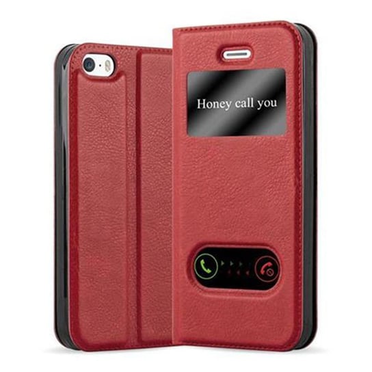 Etui Do Apple iPhone 5 / 5S / SE 2016 w CZERWONY SZAFRAN Pokrowiec Obudowa Case Cover Portfel Ochronny Cadorabo Cadorabo