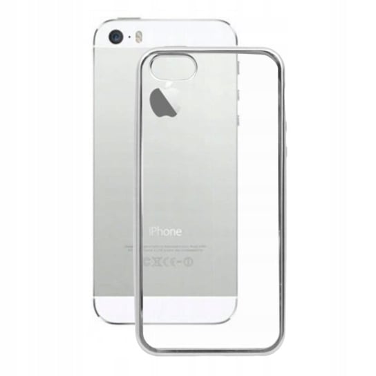Etui Do Apple Iphone 5 5S Se Bumper Glossy Tpu Srebrne Case Pokrowiec Futerał Kejs Ochraniacz Okładka GSM-HURT