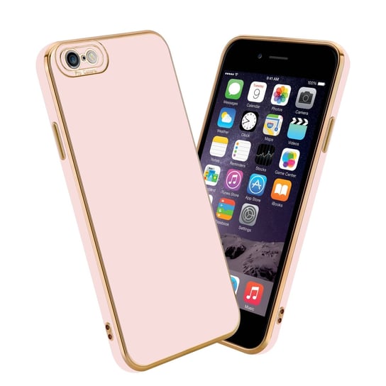 Etui Do Apple iPhone 6 / 6S Porkowiec w Glossy Róż - Różowe Złoto Ochrona kamery Obudowa Case Cover TPU Cadorabo Cadorabo