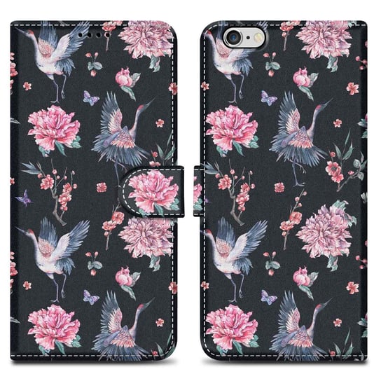 Etui Do Apple iPhone 6 PLUS / 6S PLUS Pokrowiec w Żuraw & Kwiat No. 9 Etui Case Cover Obudowa Ochronny Cadorabo Cadorabo