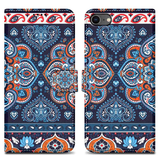 Etui Do Apple iPhone 7 / 7S / 8 / SE 2020 Pokrowiec w Niebieska Mandala No. 1 Etui Case Cover Obudowa Ochronny Cadorabo Cadorabo
