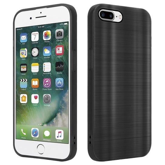 Etui Do Apple iPhone 7 PLUS / 7S PLUS / 8 PLUS Pokrowiec w Brushed Czerń Etui Silikonowe Obudowa Case Cover Cadorabo Cadorabo
