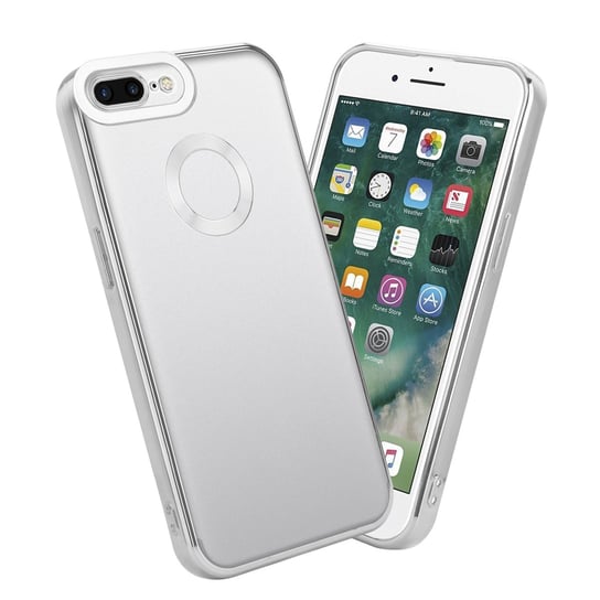 Etui Do Apple iPhone 7 PLUS / 7S PLUS / 8 PLUS Pokrowiec w Przezroczysty - Srebrny Etui Chrom Obudowa Case Cover Ochronny Cadorabo Cadorabo