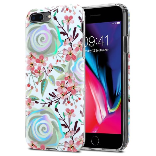 Etui Do Apple iPhone 7 PLUS / 7S PLUS / 8 PLUS w KWIATY BRZOSKWINI Pokrowiec TPU Silikon Obudowa Case Cover Plecki Cadorabo Cadorabo