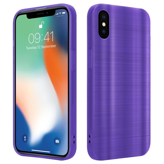 Etui Do Apple iPhone X / XS Pokrowiec w Brushed Purpura Etui Silikonowe Obudowa Case Cover Cadorabo Cadorabo
