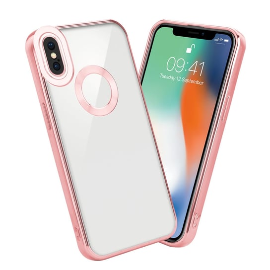 Etui Do Apple iPhone X / XS Pokrowiec w Przezroczysty - Różowy Etui Chrom Obudowa Case Cover Ochronny Cadorabo Cadorabo