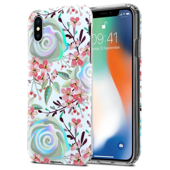 Etui Do Apple iPhone X / XS w KWIATY BRZOSKWINI Pokrowiec TPU Silikon Obudowa Case Cover Plecki Cadorabo Cadorabo