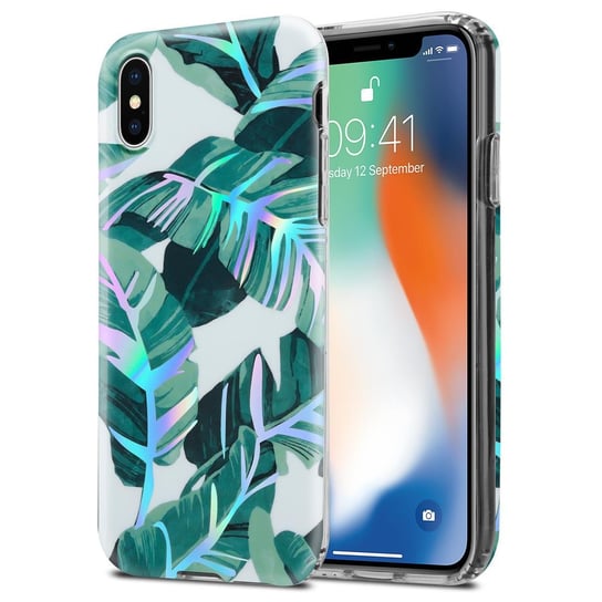 Etui Do Apple iPhone X / XS w LIŚCIE BANANOWCA Pokrowiec TPU Silikon Obudowa Case Cover Plecki Cadorabo Cadorabo