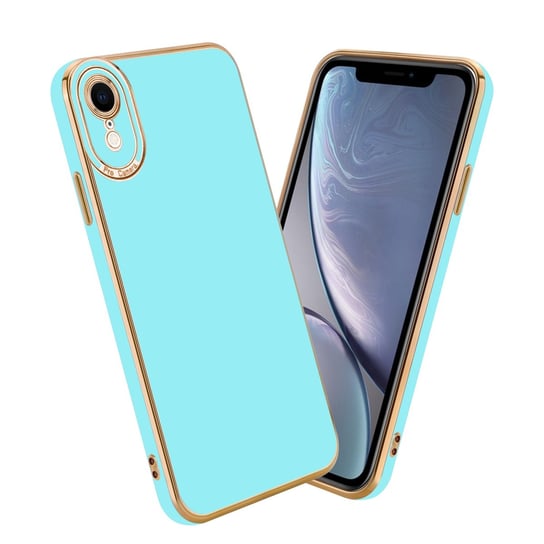 Etui Do Apple iPhone XR Porkowiec w Glossy Turkusowy - Różowe Złoto Ochrona kamery Obudowa Case Cover TPU Cadorabo Cadorabo