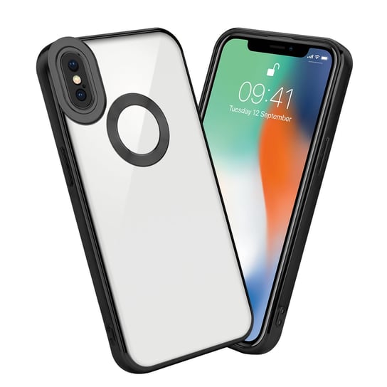 Etui Do Apple iPhone XS MAX Pokrowiec w Przezroczysty - Czarny Etui Chrom Obudowa Case Cover Ochronny Cadorabo Cadorabo