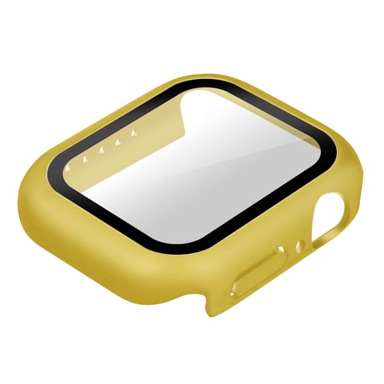 Etui do Apple Watch 7 Series (45mm) Sztywne Ultracienkie Szkło ochronne żółte Avizar