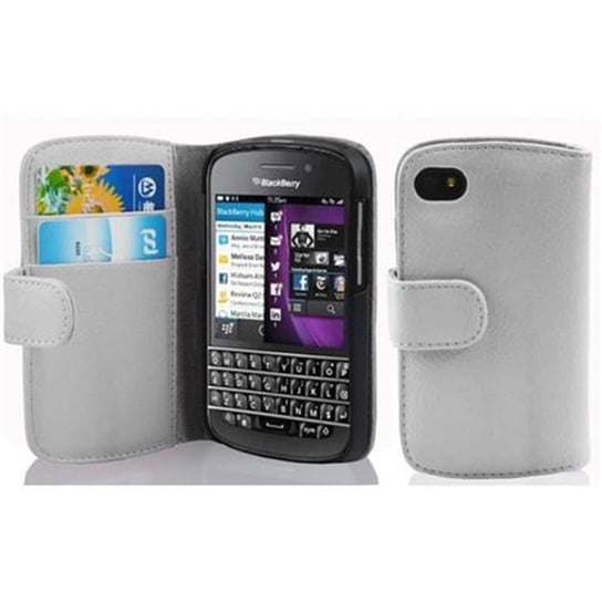 Etui Do Blackberry Q10 w BIAŁY MAGNEZOWY Pokrowiec Portfel Case Cover Obudowa Cadorabo Cadorabo