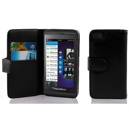 Etui Do Blackberry Z10 w CZARNY OXID Pokrowiec Portfel Case Cover Obudowa Cadorabo Cadorabo