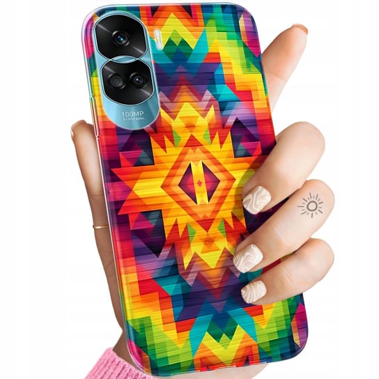 ETUI DO ETUI HONOR 90 5G WZORY AZTECKIE AZTEC AZTECY OBUDOWA POKROWIEC CASE Honor