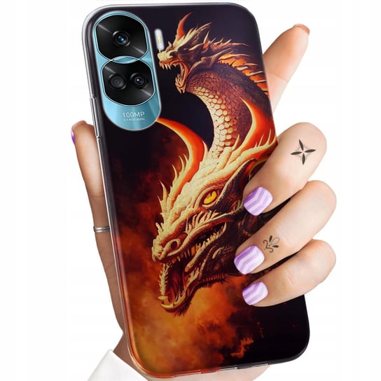 Etui Do Etui Honor 90 5G Wzory Smoki Dragon Taniec Smoków Obudowa Pokrowiec Honor