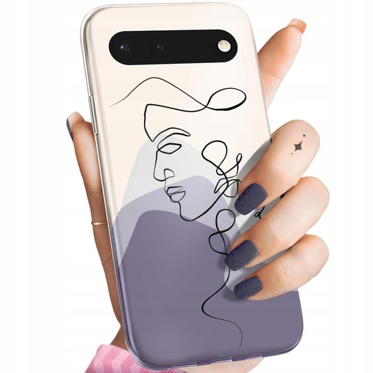 Etui Do Google Pixel 6 Wzory Continuous Line-Art Kreska Linie Obudowa Case Google