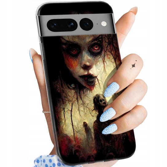 ETUI DO GOOGLE PIXEL 7 PRO WZORY HALLOWEEN ZOMBIE DYNIE CZASZKI CZAROWNICE Google