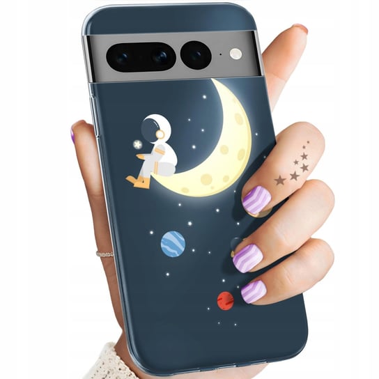 Etui Do Google Pixel 7 Pro Wzory Księżyc Gwiazdy Kosmos Planety Obudowa Google