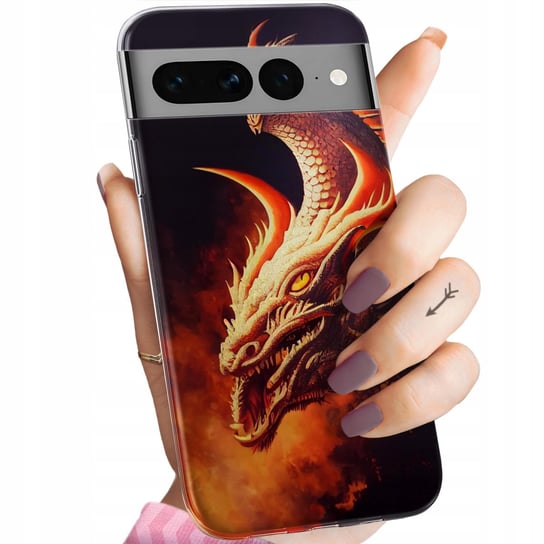 Etui Do Google Pixel 7 Pro Wzory Smoki Dragon Taniec Smoków Obudowa Case Google
