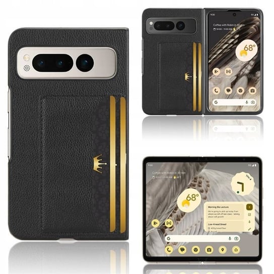 Etui do Google Pixel Fold 5G Leather Card czarne Case Pokrowiec Obudowa Futerał GSM-HURT