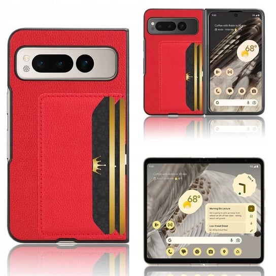 Etui do Google Pixel Fold 5G Leather Card czerwone Case Pokrowiec Obudowa Futerał GSM-HURT