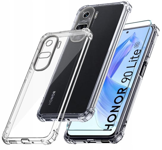 Etui do Honor 90 Lite 5G ANTI-SHOCK CLEAR CASE + Szkło OCHRONNE 9H Krainagsm