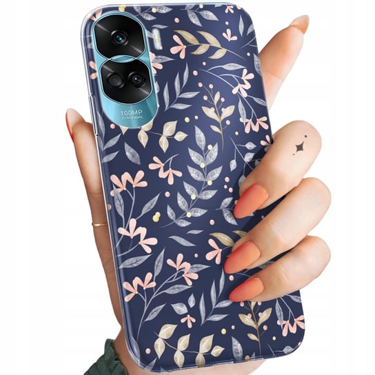 Etui Do Honor 90 Lite 5G Wzory Floral Botanika Bukiety Obudowa Pokrowiec Honor