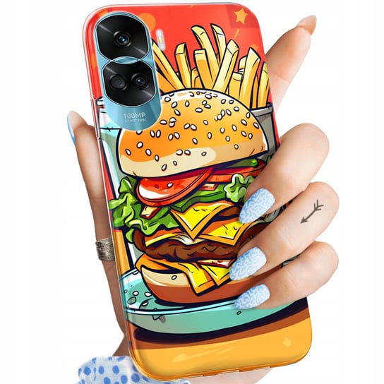 Etui Do Honor 90 Lite 5G Wzory Hamburger Burgery Fast-Food Jedzenie Obudowa Honor