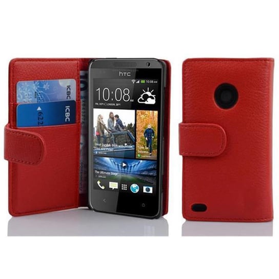 Etui Do HTC Desire 300 w PIEKŁA CZERWIEŃ Pokrowiec Portfel Case Cover Obudowa Cadorabo Cadorabo