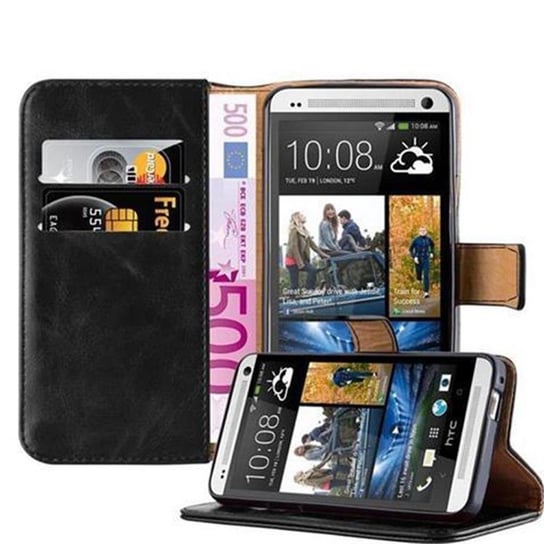 Etui Do HTC ONE M7 w Pokrowiec CZARNY GRAFIT Magnet Obudowa Ochronny Case Cover Cadorabo Cadorabo