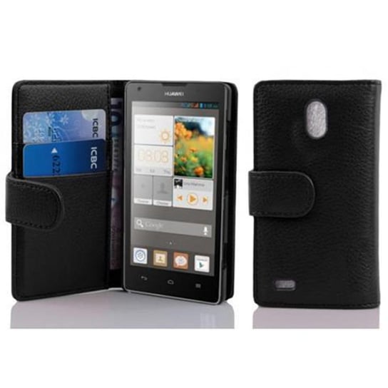 Etui Do Huawei ASCEND G700 w CZARNY OXID Pokrowiec Portfel Case Cover Obudowa Cadorabo Cadorabo