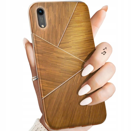 Etui Do Huawei Honor 8A Wzory Brązowe Drewniane Brown Obudowa Pokrowiec Huawei