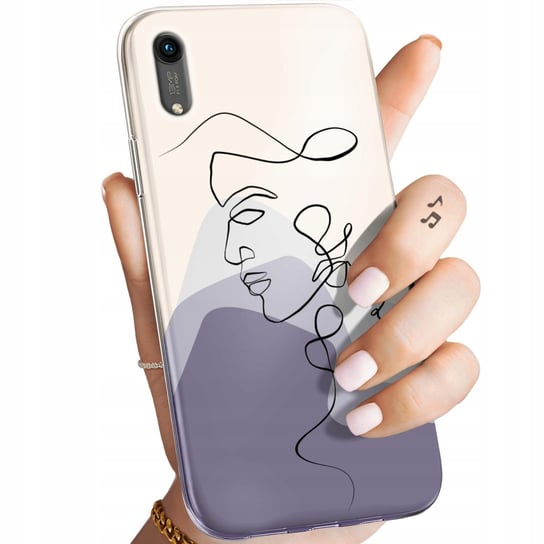 Etui Do Huawei Honor 8A Wzory Continuous Line-Art Kreska Linie Obudowa Case Huawei