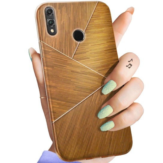 Etui Do Huawei Honor 8X Wzory Brązowe Drewniane Brown Obudowa Pokrowiec Huawei