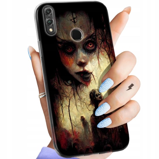 ETUI DO HUAWEI HONOR 8X WZORY HALLOWEEN ZOMBIE DYNIE CZASZKI CZAROWNICE Huawei