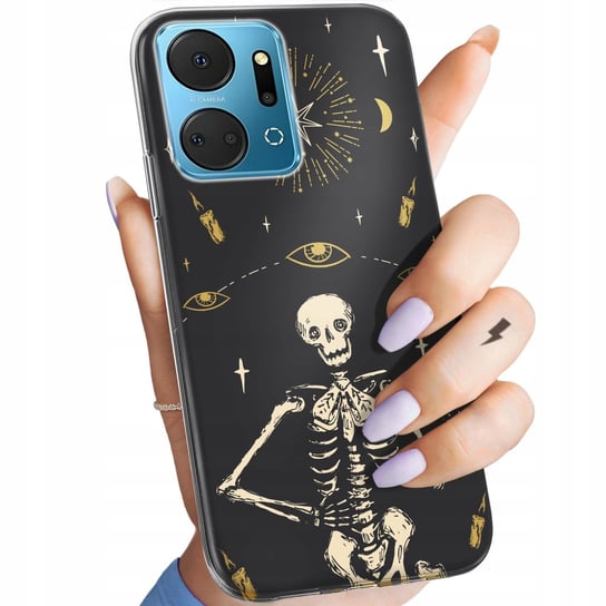 Etui Do Huawei Honor X7A Wzory Czaszka Szkielety Memento Mori Gotyk Obudowa Huawei