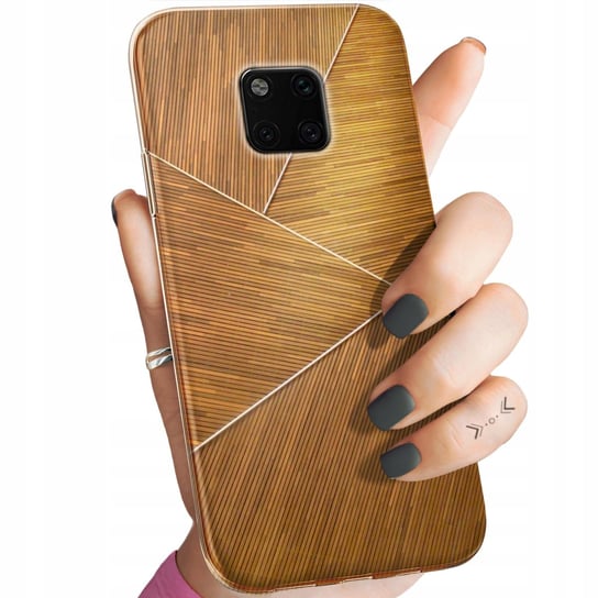 Etui Do Huawei Mate 20 Pro Wzory Brązowe Drewniane Brown Obudowa Pokrowiec Huawei