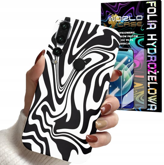 ETUI DO HUAWEI NOVA 4 - ABSTRAKCJA ZEBRA MODNE WZORY DLA KOBIET + FOLIA WORLD CASE