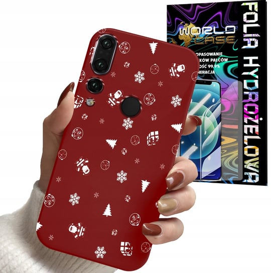 ETUI DO HUAWEI NOVA 4 - ŚWIĄTECZNE WZORY CHOINKA MIKOŁAJ + FOLIA WORLD CASE