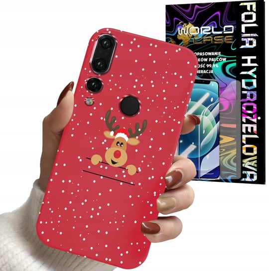 ETUI DO HUAWEI NOVA 4 - ŚWIĄTECZNE WZORY RENIFER MIKOŁAJ + FOLIA WORLD CASE