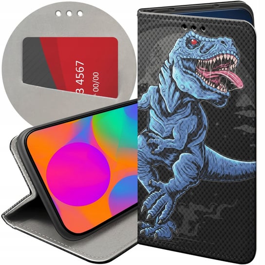 ETUI DO HUAWEI NOVA 5T / HONOR 20 WZORY DINOZAURY REPTILIA PREHISTORYCZNE Huawei