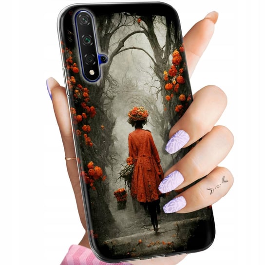 Etui Do Huawei Nova 5T / Honor 20 Wzory Jesień Liście Autumn Obudowa Case Huawei