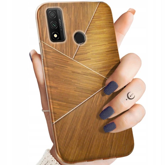 Etui Do Huawei P Smart 2020 Wzory Brązowe Drewniane Brown Obudowa Pokrowiec Huawei