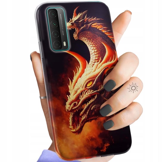 Etui Do Huawei P Smart 2021 Wzory Smoki Dragon Taniec Smoków Obudowa Case Huawei