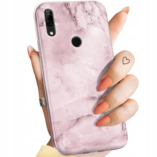 Etui Do Huawei P Smart Z Wzory Różowe Golden Rose Pudrowy Róż Obudowa Case Huawei