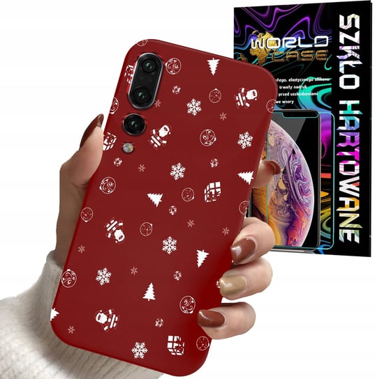 ETUI DO HUAWEI P20 PRO - ŚWIĄTECZNE WZORY CHOINKA MIKOŁAJ + SZKŁO WORLD CASE