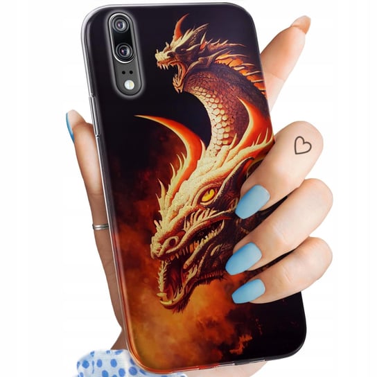 Etui Do Huawei P20 Wzory Smoki Dragon Taniec Smoków Obudowa Pokrowiec Case Huawei