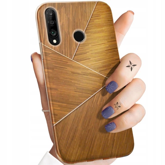 Etui Do Huawei P30 Lite Wzory Brązowe Drewniane Brown Obudowa Pokrowiec Huawei