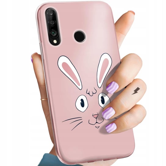 Etui Do Huawei P30 Lite Wzory Królik Zając Bunny Obudowa Pokrowiec Case Huawei