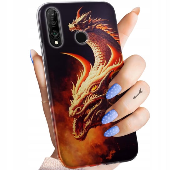 Etui Do Huawei P30 Lite Wzory Smoki Dragon Taniec Smoków Obudowa Pokrowiec Huawei